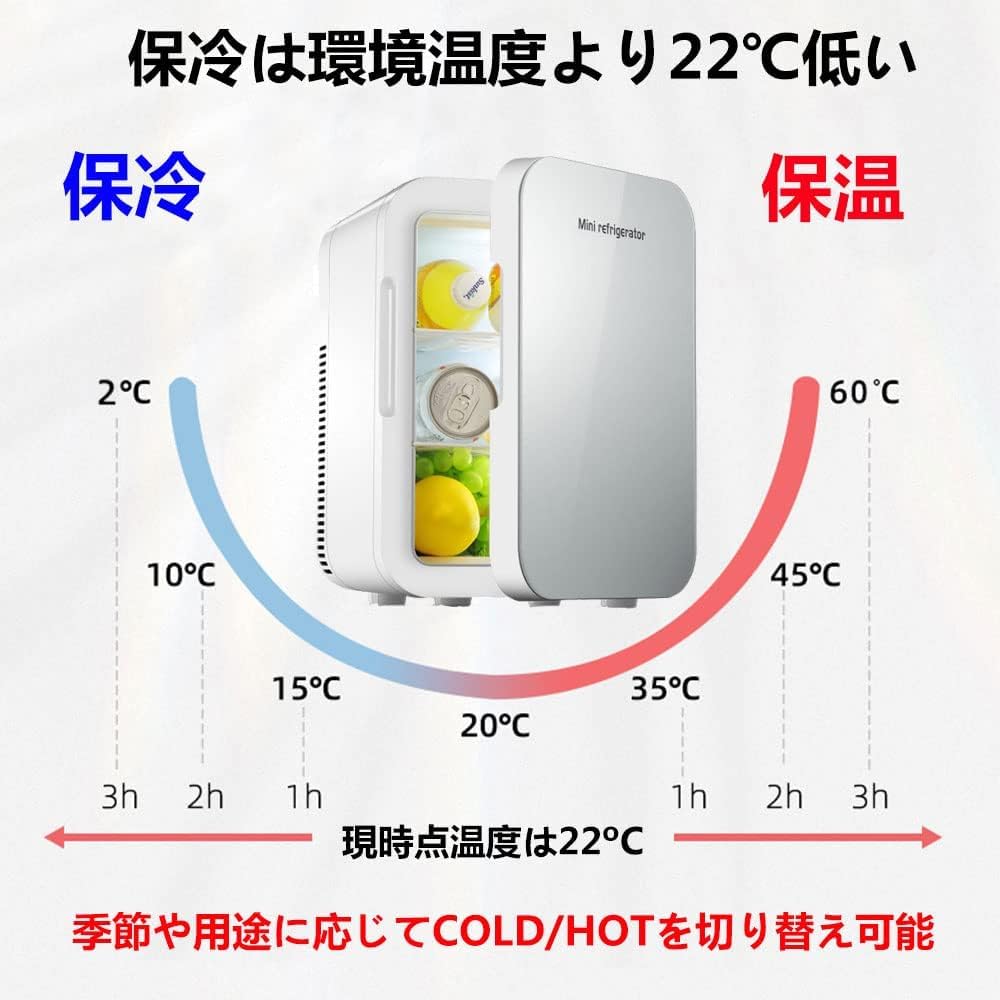 Amazon | 小型冷蔵庫 8L ミニ冷蔵庫 冷温庫 2°C~60°C 保温・保冷
